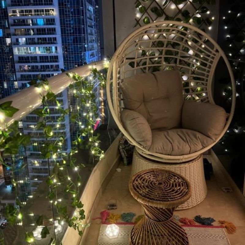 Không gian ban công nhỏ, ấm áp