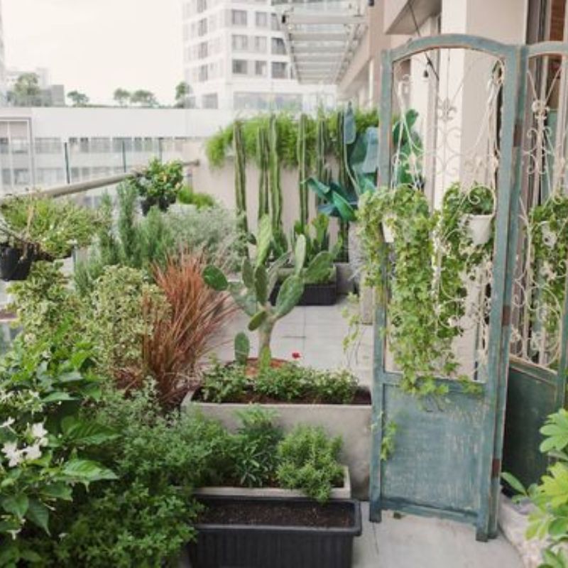 Ban công chung cư theo phông cách Vintage