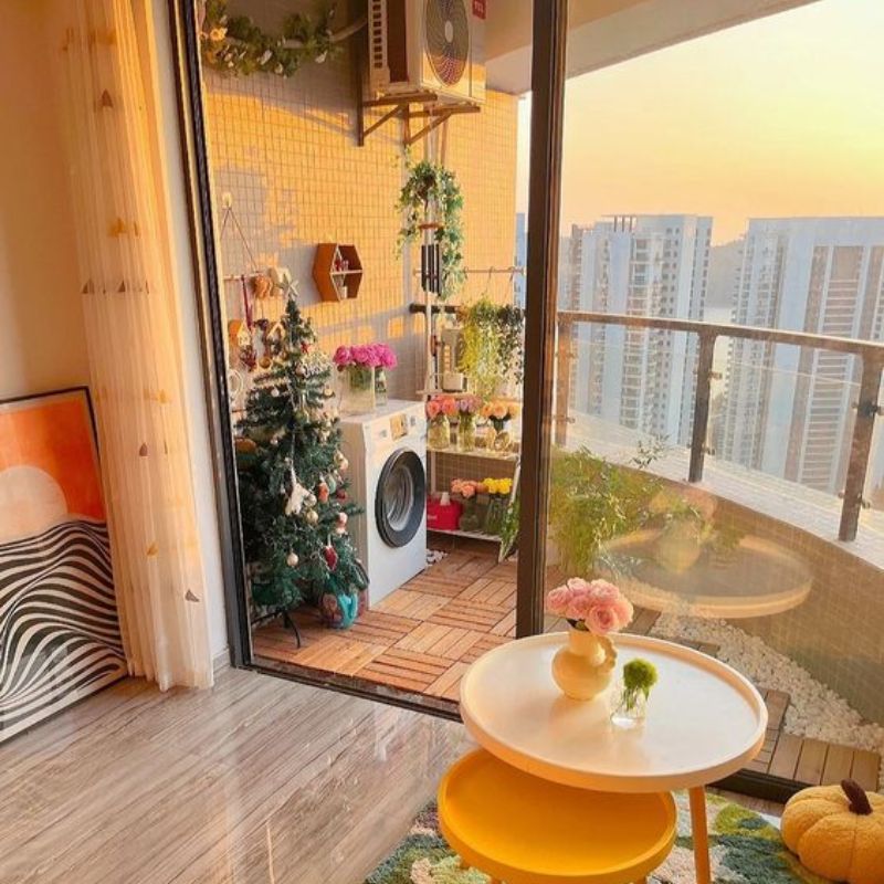 Tận dụng tối đa không gian ban công nhỏ xinh